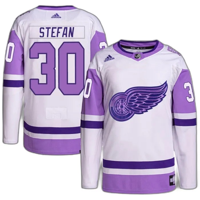 Shop Greg Stefan Detroit Red Wings Youth Adidas White Purple Hockey Fights Cancer Primegreen Authentic Jersey Online Buy Greg Stefan Detroit Red Wings Youth Adidas White Purple Hockey Fights Cancer Primegreen Authentic Jersey Online