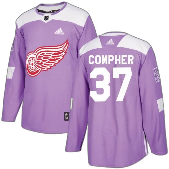 Shop J.T. Compher Detroit Red Wings For sale Men Adidas J.T. Compher Purple Hockey Fights Cancer Practice Authentic Jersey Online Buy J.T. Compher Detroit Red Wings For sale Men Adidas J.T. Compher Purple Hockey Fights Cancer Practice Authentic Jersey Online