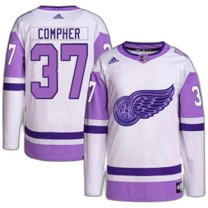 Shop J.T. Compher Detroit Red Wings For sale Men Adidas J.T. Compher White Purple Hockey Fights Cancer Primegreen Authentic Jersey Online Buy J.T. Compher Detroit Red Wings For sale Men Adidas J.T. Compher White Purple Hockey Fights Cancer Primegreen Authentic Jersey Online