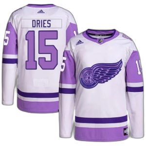 Buy  Sheldon Dries Detroit Red Wings Youth Adidas White Purple Hockey Fights Cancer Primegreen Authentic Jersey  Online